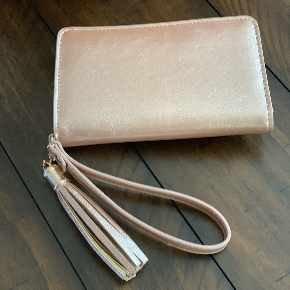 Rose gold shimmer wallet/wristlet